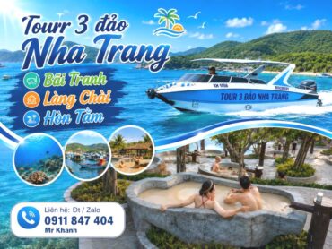 Tour 3 đảo Nha Trang: Bãi Tranh – Làng Chài – Hòn Tằm/Tour ghép