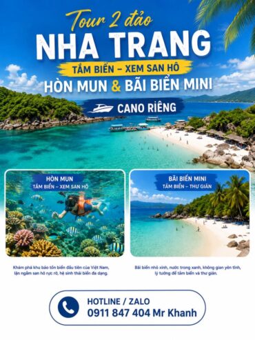 Tour riêng 2 đảo Nha Trang / Xem san hô Hòn Mun & Bãi biển Mini