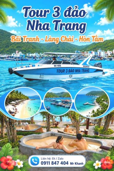 Tour 3 đảo Cano Nha Trang / Bãi Tranh – Làng Chài – Hòn Tằm