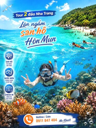 Tour 2 đảo Cano Nha Trang / Hòn Mun 🤿 Bãi biển Mini