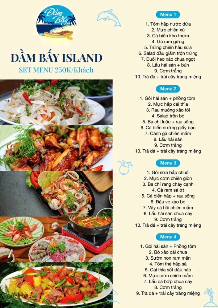 Set Menu nhà hàng Sun beach Đầm Bấy island